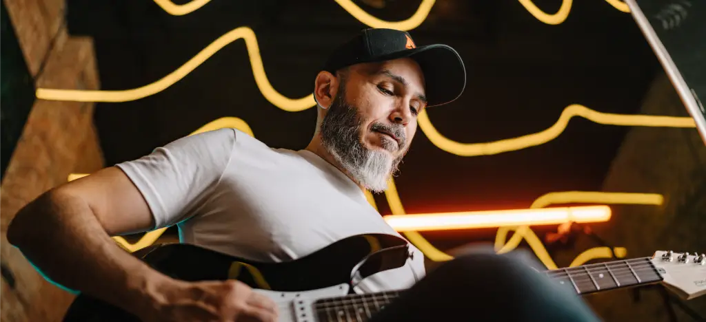 Man playing electric guitar