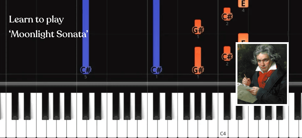 Learn how to play the beginning of Moonlight Sonata by Beethoven