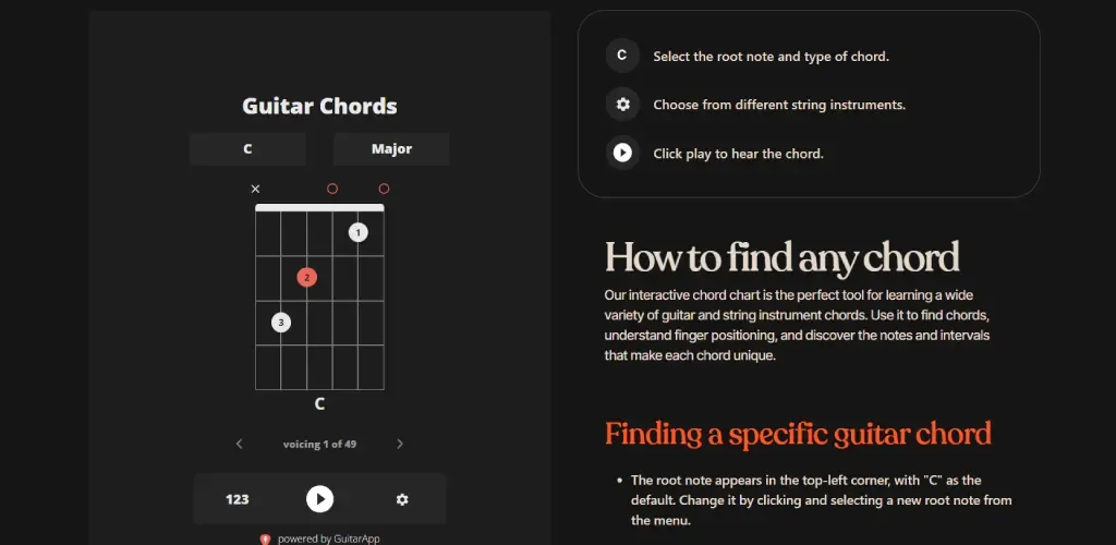 Interactive chord chart