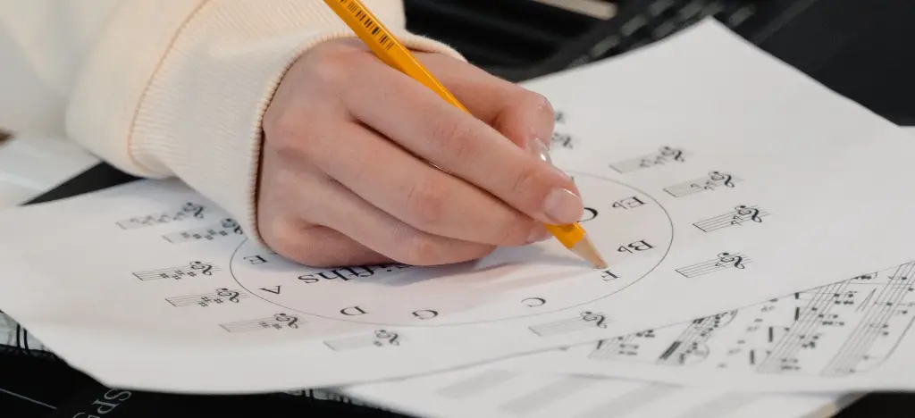 Someone learning music theory